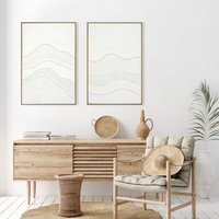Textured White Abstract Framed Canvas