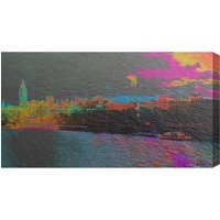 London Landscape Graphic Art on Canvas - Black / 46cm