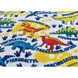 Dinosaur Multi Teddy Soft Cosy Fleece Duvet Set - Multi, Orange / Single - thumbnail 4