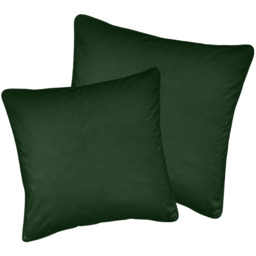 Pair of Soft Velvet Cushion Covers - Cases Only - Green / 43cm - thumbnail 2