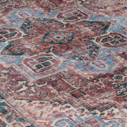 Burgundy Medallion Washable Area Rug - Red / 230 x 160cm - thumbnail 3