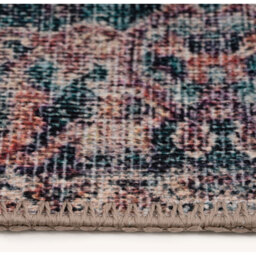 Burgundy Medallion Washable Area Rug - Red / 230 x 160cm - thumbnail 2