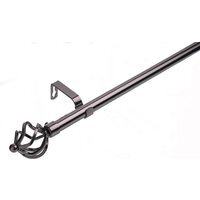 19 mm Extendable Metal Curtain Poles - Black Nickel / 210cm