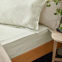 Striped Fitted Sheet - Eucalyptus / Double