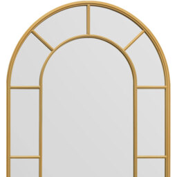Arcus Window Framed Arch Leaner Garden Wall Mirror - Gold / 190cm - thumbnail 3