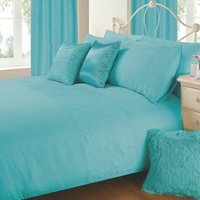 Soft Touch Pinsonic Floral Microfibre Duvet Cover and Pillowcase Set - Teal / Superking