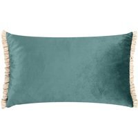 Tilly Velvet Cushion 30 x 50cm - Duck Egg Blue/Pumice / Feather - image 1