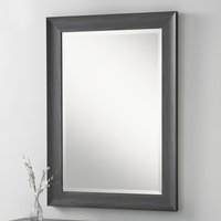 Grey Scooped Rectangular Framed Mirror - Dark Grey / 61cm - image 1