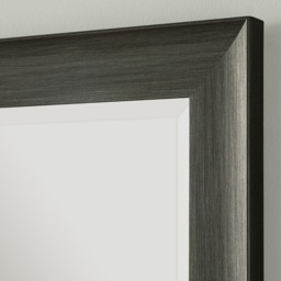 Grey Scooped Rectangular Framed Mirror - Dark Grey / 61cm - thumbnail 3