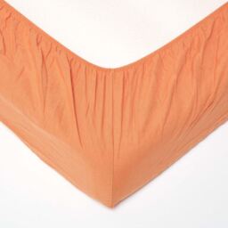 Linen Extra Deep Fitted Sheet - Burnt Orange / Double - thumbnail 2