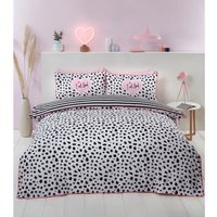 Dalmatian Polycotton Duvet Set With Pillowcase - Black / King