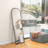 HOMCOM Full Length Mirror w Aluminium Frame - Black / 50cm
