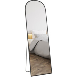 HOMCOM Full Length Mirror w Aluminium Frame - Black / 50cm - thumbnail 2