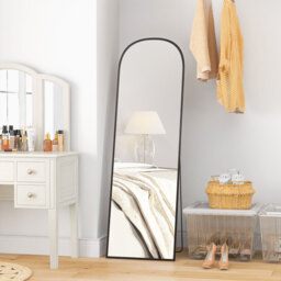 HOMCOM Full Length Mirror w Aluminium Frame - Black / 50cm - thumbnail 5