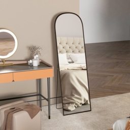 HOMCOM Full Length Mirror w Aluminium Frame - Black / 50cm - thumbnail 3