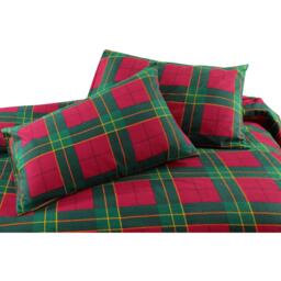 Flannelette Tartan Check Duvet Cover Set Set - Red / Superking - thumbnail 4