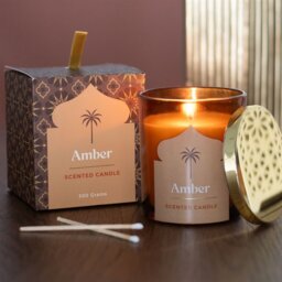 Arabian Nights Amber Scented Candle Luxury Home Fragrance - Brown - thumbnail 2