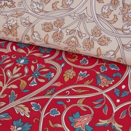 Harrow Microfibre Floral Reversible Duvet Cover Set with Pillowcase - Red / Double - thumbnail 2