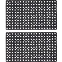 JVL Contract Rondo Rubber Ring Doormat - Pack of 2 - Black - image 1