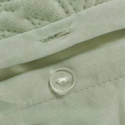 Velvet Embossed Leaf Pattern Duvet Set - Sage / King - thumbnail 5