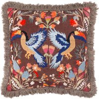 Mirrored Toucan Embroidered Cushion - Multicolour / Polyester - image 1