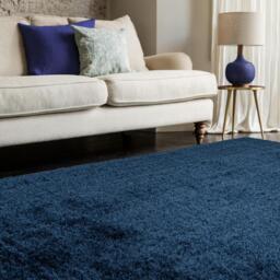 Selby Navy Blue Shaggy Rug - Navy / 230cm - thumbnail 2