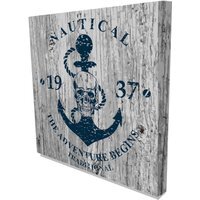 'Nautical Marine' Graphic Art on Canvas - Black / 90cm