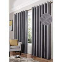 Amond Eyelet Ring Top Curtains - Silver / 167cm / 137cm