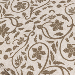 Linen Filigree Printed Ruffle Cushion - Linen/Olive / Polyester - thumbnail 5