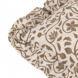 Linen Filigree Printed Ruffle Cushion - Linen/Olive / Polyester - thumbnail 4