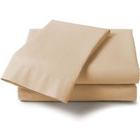 Percale Pastel Single Bed Fitted Sheet - Natural