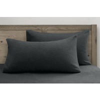 Teddy Soft Cosy Thermal Fleece Pillowcase Pair - Charcoal