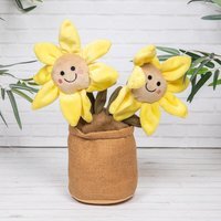 Sunflower Doorstop Decorative Fabric Flower Pot - Brown