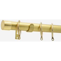 Brushed Gold 28mm End Cap Fixed Length Metal Curtain Pole - Brushed Gold / 105cm - thumbnail 5