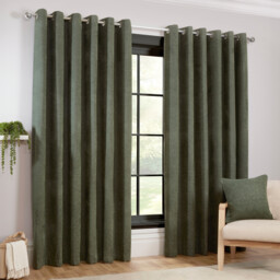 Aspen Eyelet Curtain - Green / 168cm / 183cm - thumbnail 2