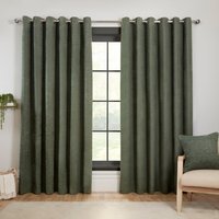 Aspen Eyelet Curtain - Green / 168cm / 183cm - thumbnail 1