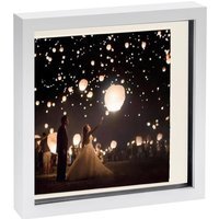 "3D Box Photo Frame - 10 x 10"" with 8x8"" Mount - White" - image 1