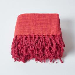 Nirvana Slub Cotton Throw - Terracotta / 360cm - thumbnail 3