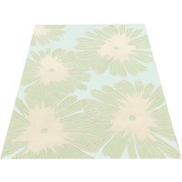 Ditsy Daisy Cream And Green Kids Rug - Cream & Green