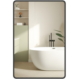 SONGMICS Bathroom Mirror, Wall Mounted Vanity Mirror, Rectangular - Ink Black - thumbnail 5