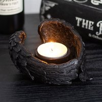 Raven Wings Tealight Candle Holder Gothic Dark Decor Light - Grey - image 1