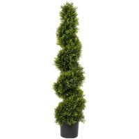 Best Artificial 4ft - 120cm Cedar Spiral Conifer Topiary Tree - Green - thumbnail 1