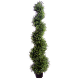 Best Artificial 4ft - 120cm Cedar Spiral Conifer Topiary Tree - Green - thumbnail 2