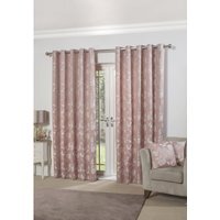 Meadows Lined Eyelet Jacquard Curtains - Blush Pink / 228cm