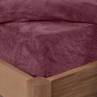 Teddy Fleece Thermal Fitted Bed Sheet - Burgundy / Double