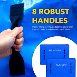 Heavy Duty Mattress Bag for Moving - Reusable Waterproof Mattress Cover - Blue / Double - thumbnail 4