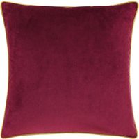 Meridian Velvet Piped Cushion - Maroon-Moss / 45cm / Polyester