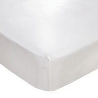 White Vinyl Waterproof Mattress Protector - White / Double