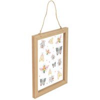 Floral Bug Glass Wall Hanging - Botanical Insect Wall Decor - Brown