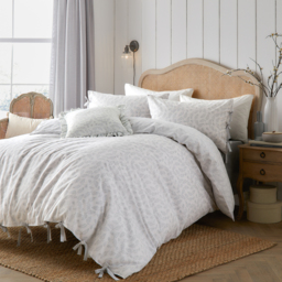 Chloe Bow Tie Duvet Cover Set - Soft white / Super King - thumbnail 3